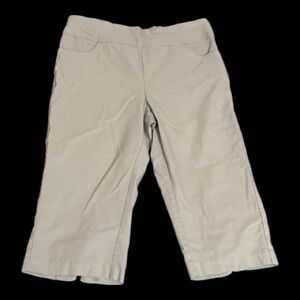 Coconut Row Palm Beach Size 12 Stretch Pull-On Capri Pants Light Gray